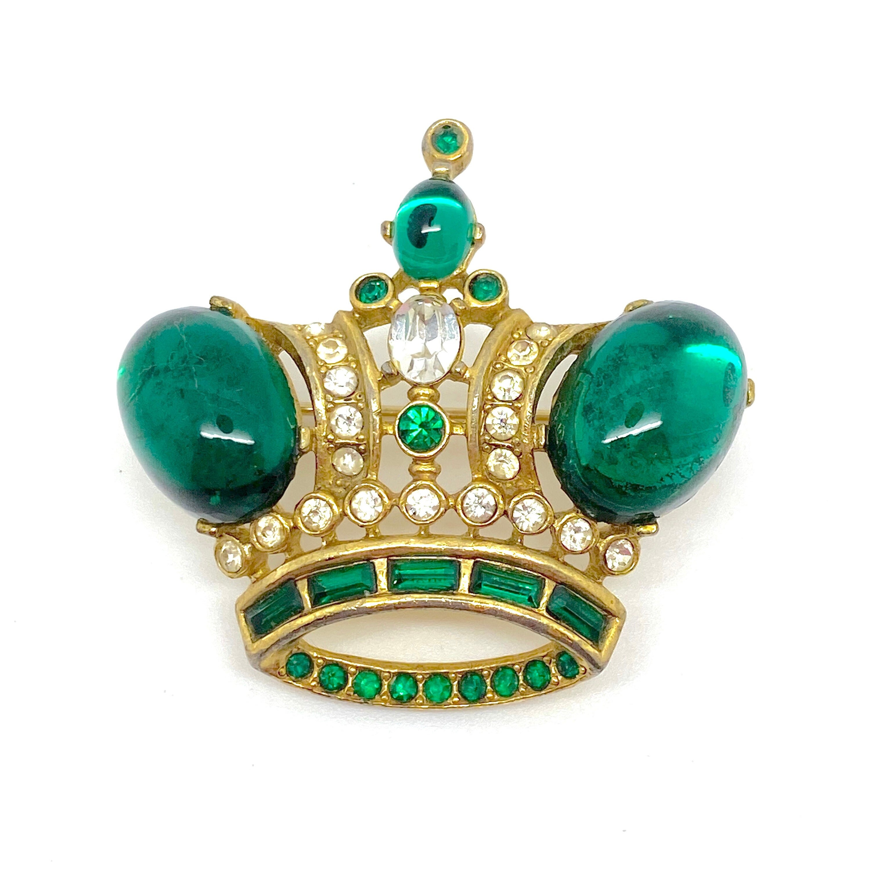Butler And Wilson Tiara Brooch Butler And Wilson Green Cabochon