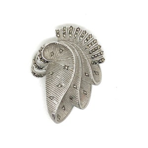 Ongewone Art Deco Marcasiet Sterling zilveren broche