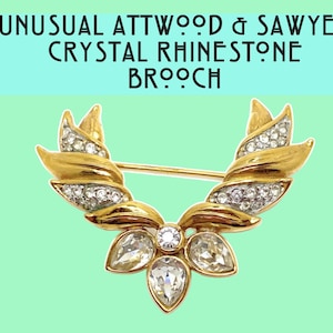 Ausgefallene Attwood & Sawyer Kristall Strass Brosche