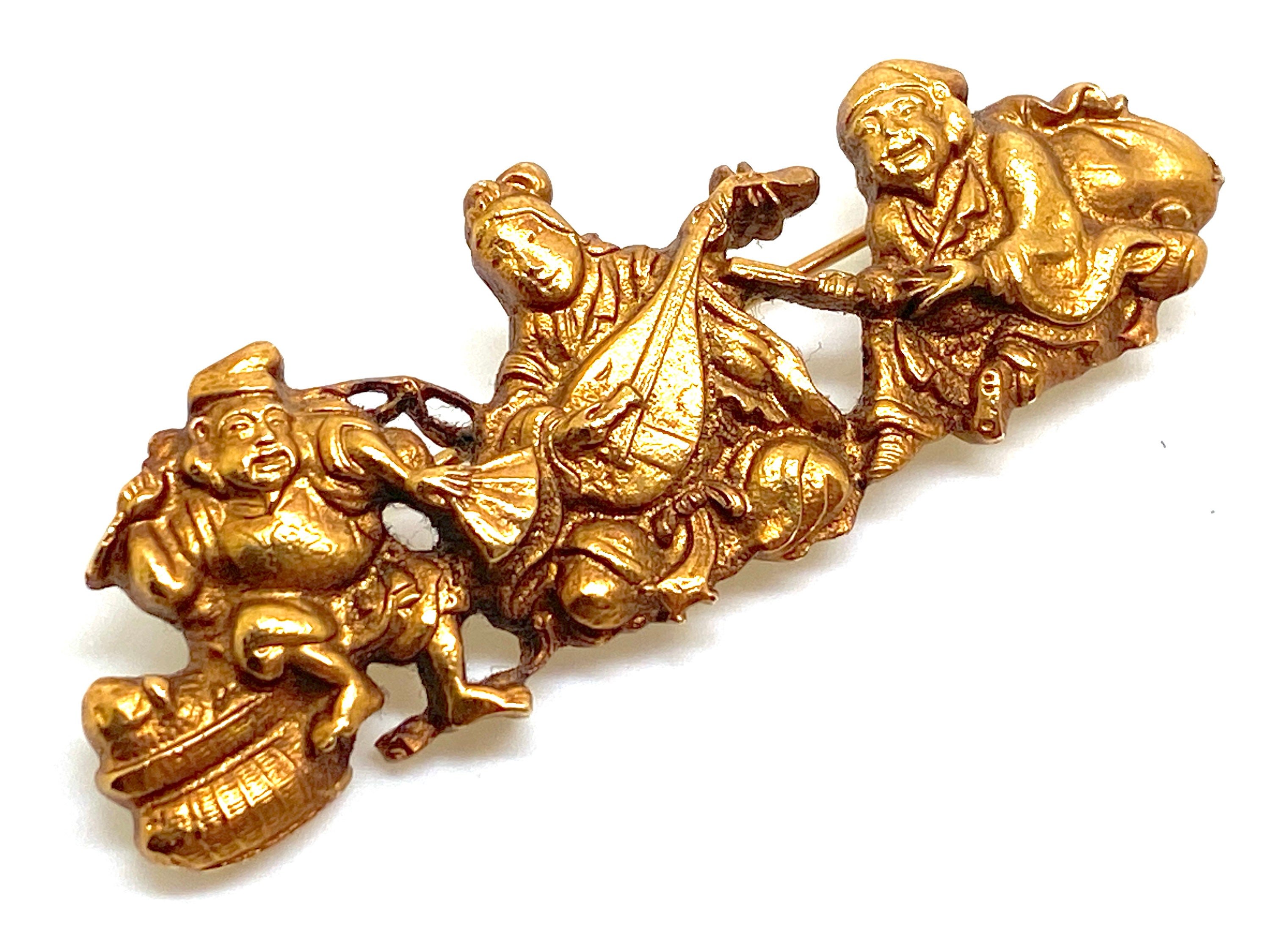 Alva Museum Replica Brooch Asian Musician Trio - Signed - Etsy