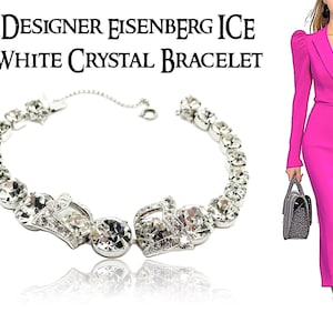Lovely Designer Eisenberg ICE White Crystal Rhinestone Bracelet