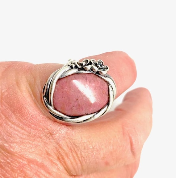 Large Native American Statement Pink Rhodonite Ge… - image 3