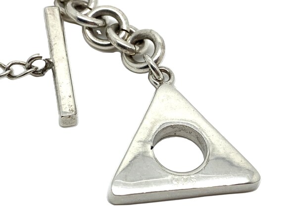 Unique Geometric Triangular Toggle Rolo Chain 925… - image 5