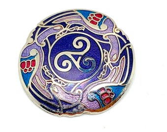 Kells Bird Celtic Lilac Enamel Brooch by Sea Gems