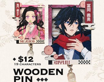 Demon Slayer WOODEN PIN - Taishou Chronicle