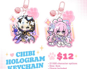 Honkai Star Meow Hologram Keychain