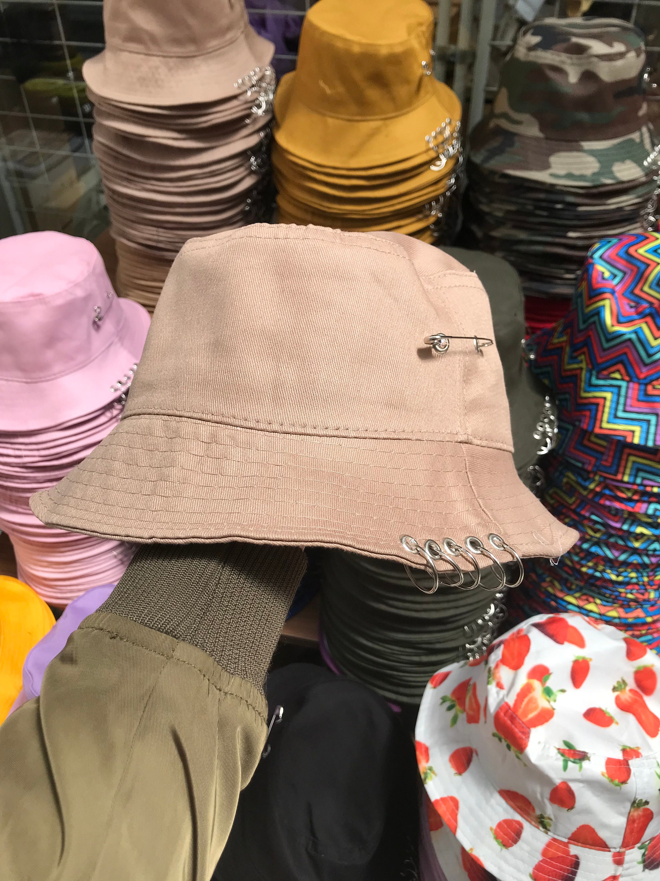 Kpop Piercing Bucket Hat, Korean Style Hat, Cool Fisherman
