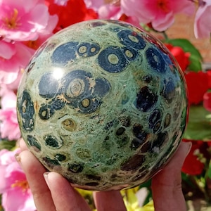 95MM Natural Kambaba Crocodile Jasper  Sphere Healing Power Aura Energy Sphere