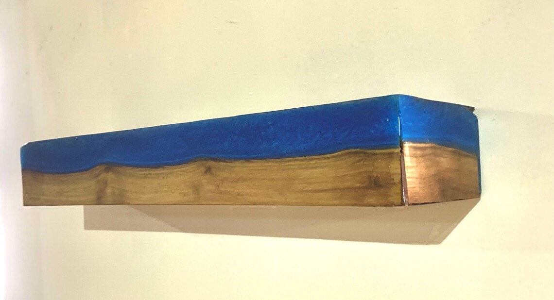 8 Deep Epoxy Resin Floating Shelves Etsy