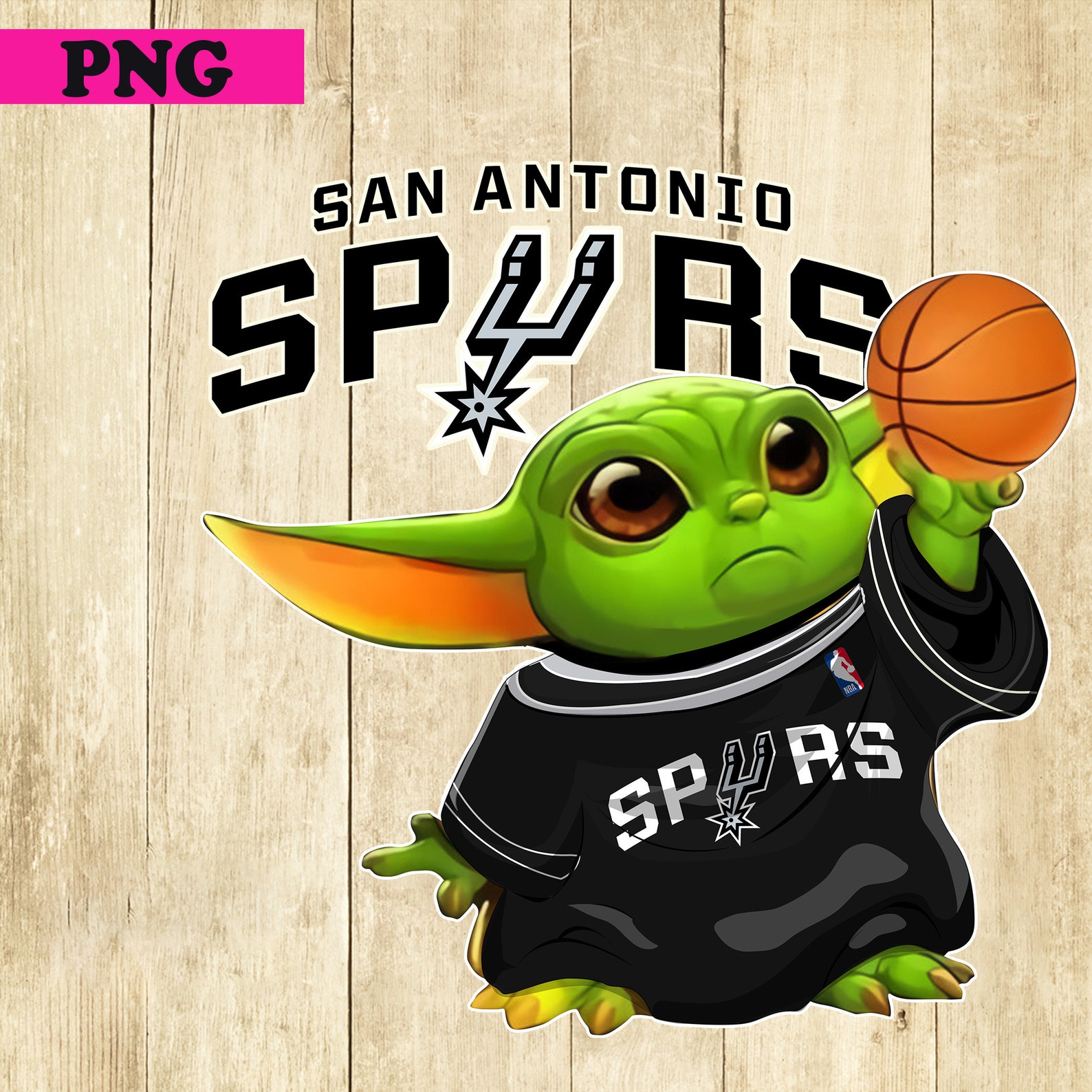 Baby Yoda Basketball PNG San Antonio Spurs NBA Sports Etsy