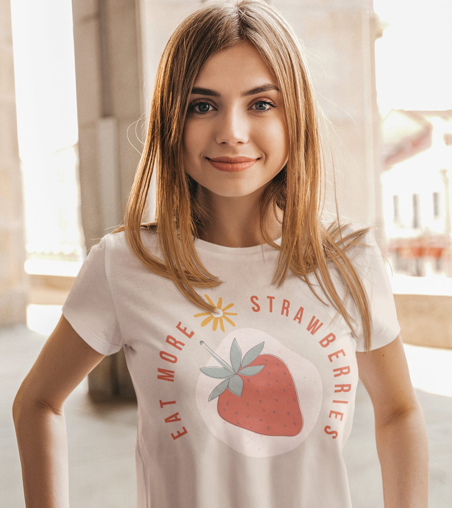 strawberry shirt in the sunshine