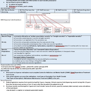 Ontario Narcotic Fact Sheet for Pharmacy Technician Exams PTEC PTBC NCLEX
