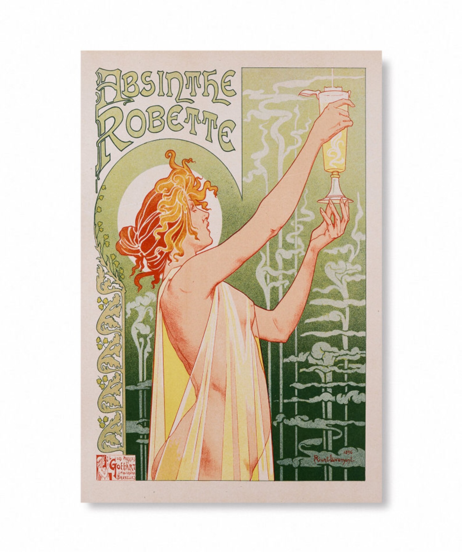 Absinthe Robette Vintage poster Home Decor Silk Photo Prints Etsy