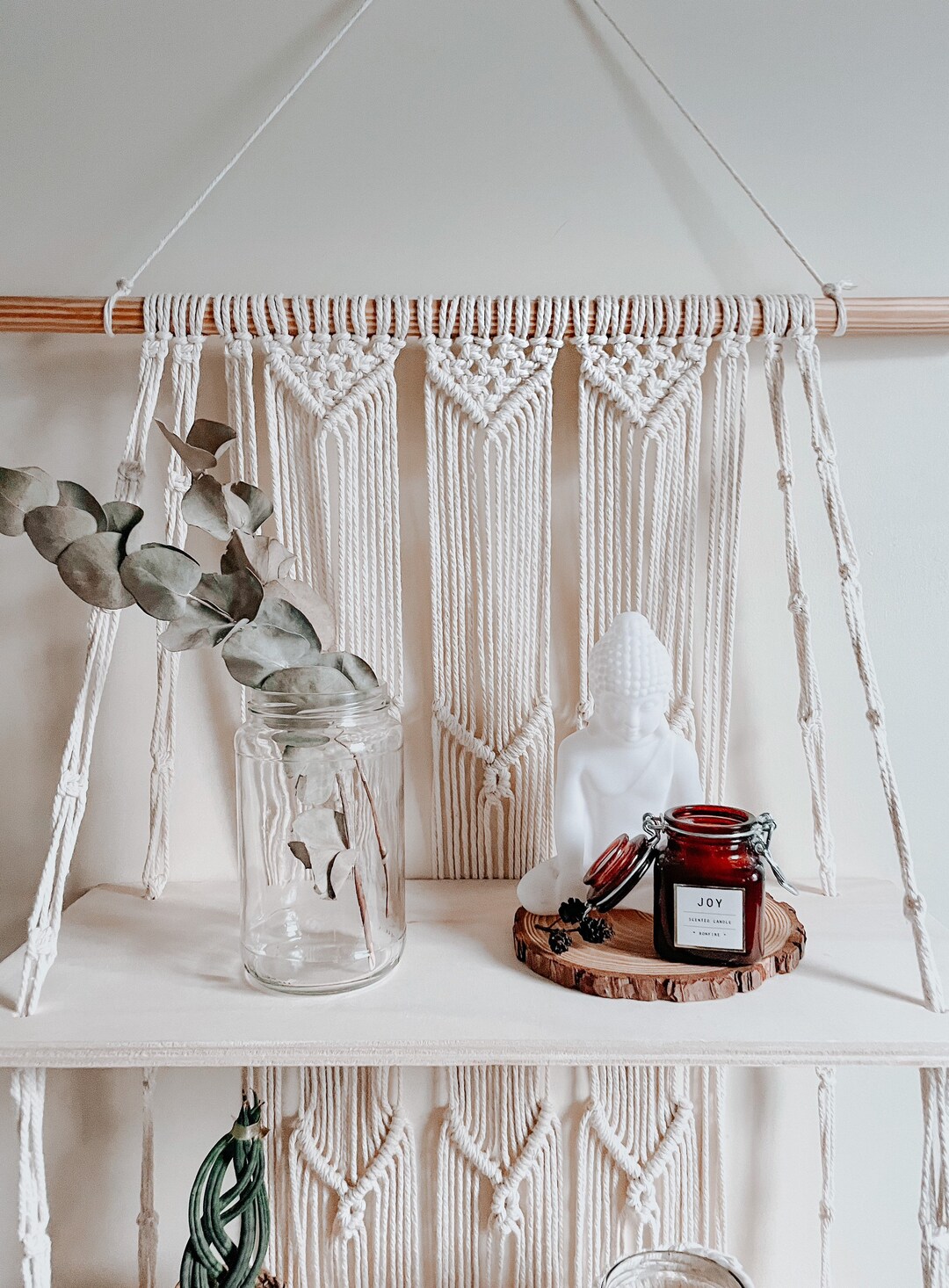 Macrame Hanging Shelf Floating Macrame Shelf Hanging Wooden - Etsy