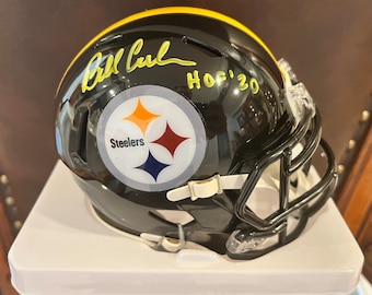 Bill Cowher Signed Pittsburgh Steelers Riddell Mini Helmet Certification HOLOGRAM
