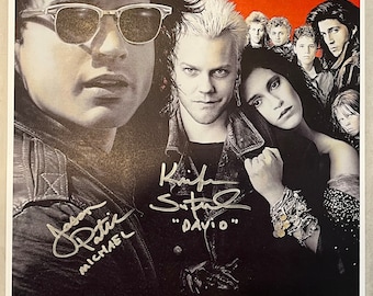 Kiefer Sutherland Jason Patric Dual Signed The Lost Boys 11x17 Movie Poster Certification HOLO