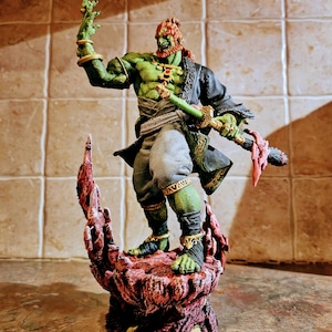 Ganondorf inspired statue Tears of the Kingdom 8.5&quot; tall hand painted MADE TO ORDER