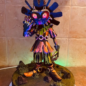 Majoras Mask Skull Kid  inspired  statue Handpainted 8&quot; tall made to order