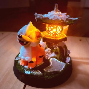Hisuian Growlithe diorama handmade made to order