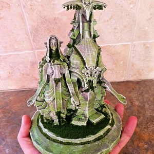 Zelda Tears of the Kingdom inspired Queen Sonia & Rauru statue Handpainted and weathering