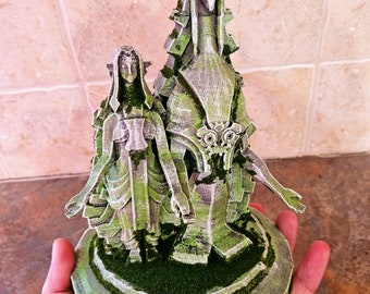 Zelda Tears of the Kingdom inspired Queen Sonia & Rauru statue Handpainted and weathering make to order