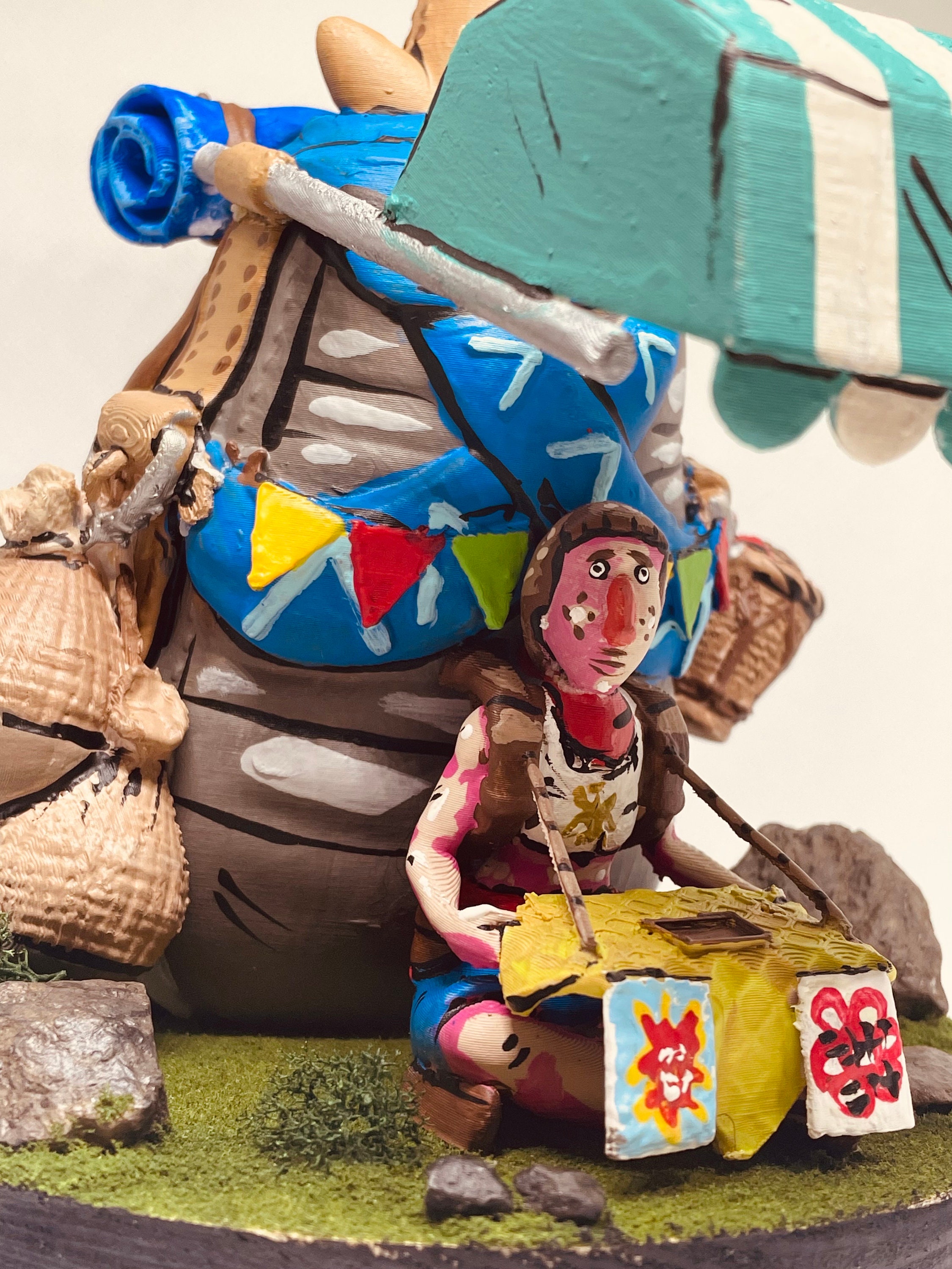 Zelda Inspired Beedle Diorama Statue! Handpainted! Made to Order