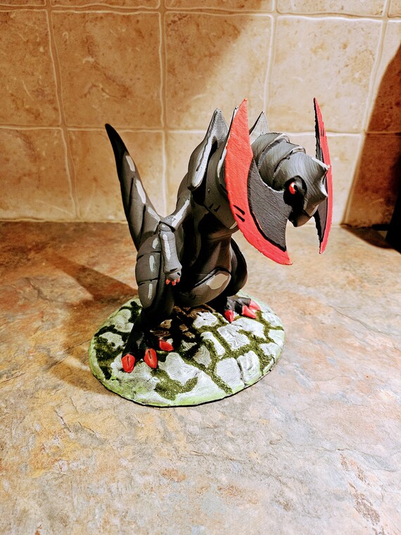 Pokemon Inspired Haxorus Shiny Statue Handpainted Etsy