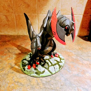 Poke inspired Haxorus shiny statue handpainted MADE to Order