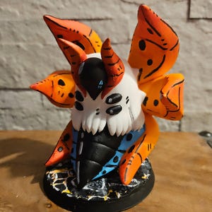 Poke inspired Volcarona statue (manga style) handpainted MADE to Order