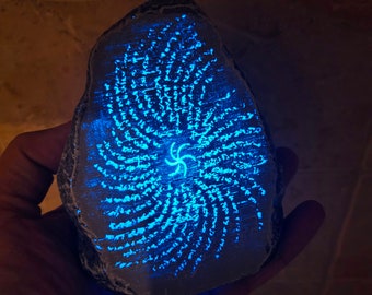 Dragons Dogma inspired Rift Stone lamp with LED light! Handpainted (made to order)