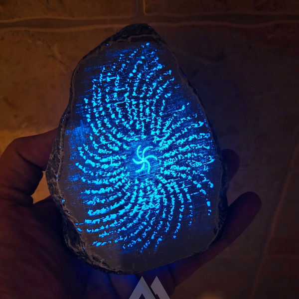 Dragons Dogma inspired Rift Stone lamp with LED light! Handpainted (made to order)