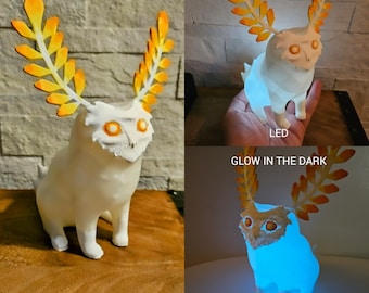 Zelda inspired Blupee lamp with LED and Glow in the dark! Handpainted made to order