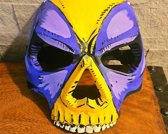 Máscara de héroe de cómic pintada a mano con calavera FANTASMA de color PERSONALIZADO, hecha a pedido