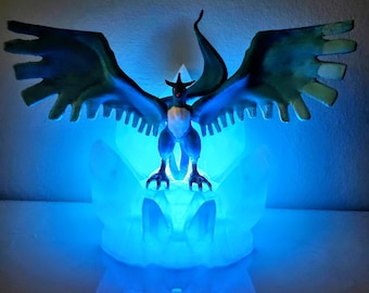 Articuno legendary bird statue with LED ice base made to order