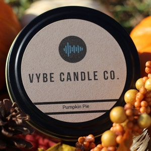 Personalized 8oz Soy Candles with a Song or Playlist of Choice - Pumpkin Pie Spice