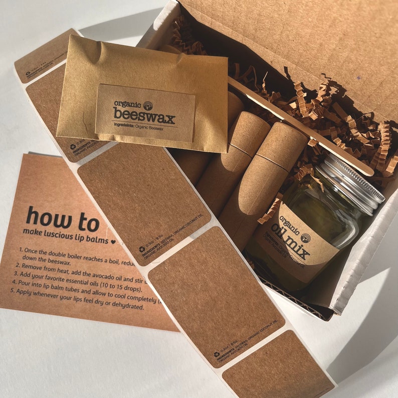 DIY Organic Beeswax Lip Balm Kit Ecofriendly Allnatural Etsy