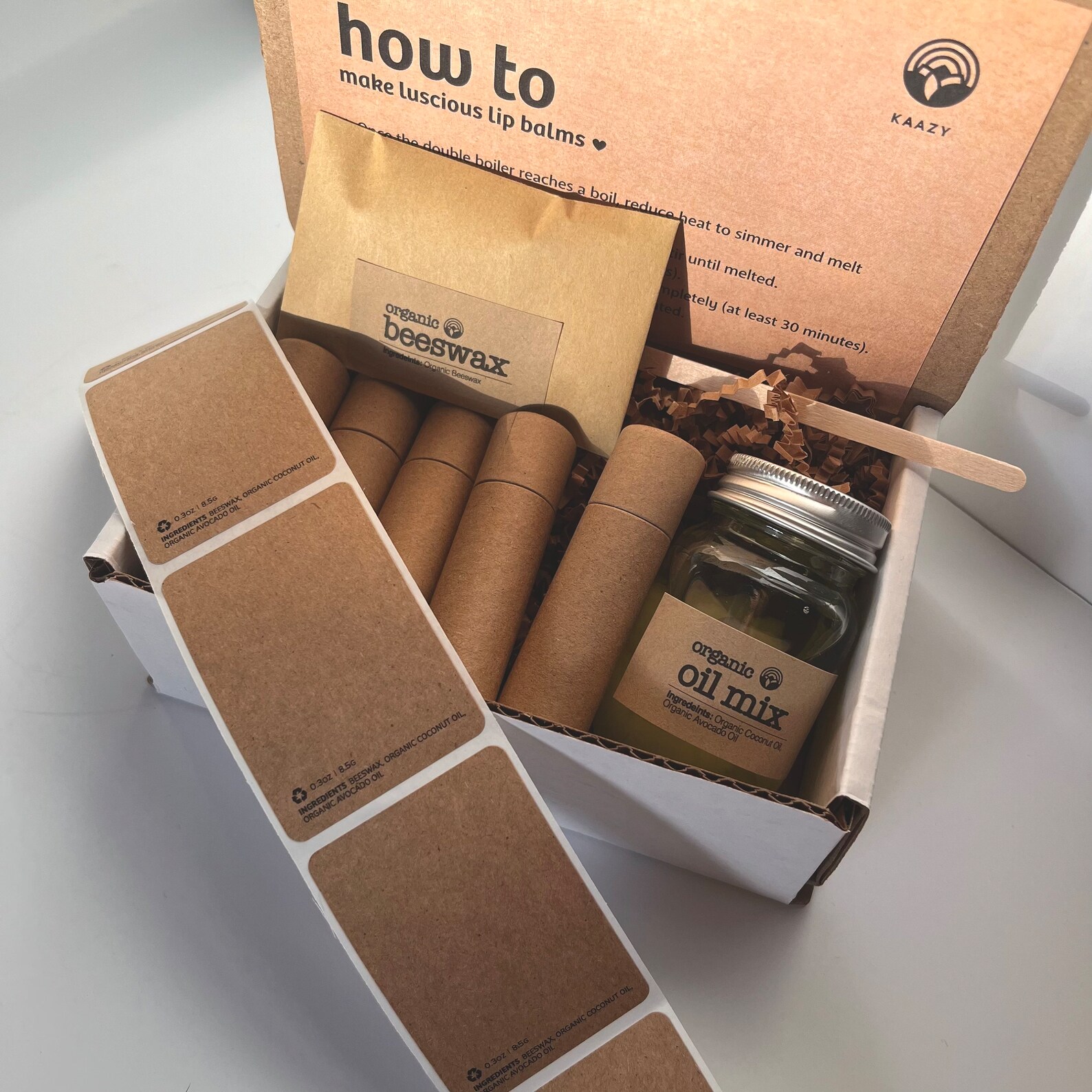 DIY Organic Beeswax Lip Balm Kit Ecofriendly Allnatural Etsy