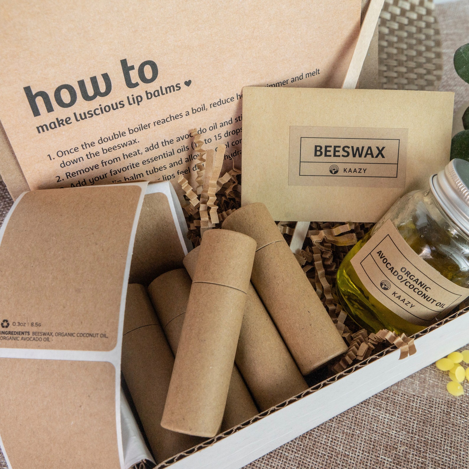 DIY Organic Beeswax Lip Balm Kit Ecofriendly Allnatural Etsy