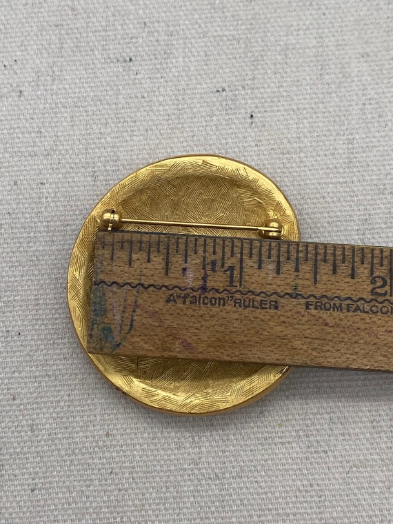 Anne Klein Brooch Pin Swirl Black Enamel Matte Gold Tone Brooch Pin View 5