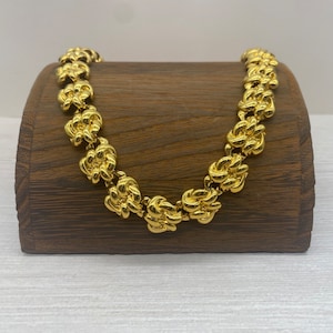 Anne Klein Chunky Gold Tone Statement Necklace 18”