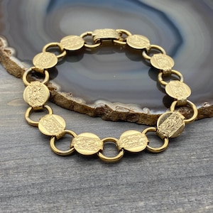 Bracciale vintage a maglie color oro Sarah Coventry da 6,5&quot;