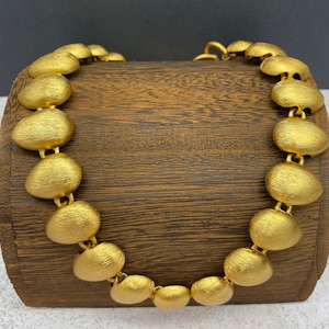 Anne Klein Brushed Gold Statement Necklace