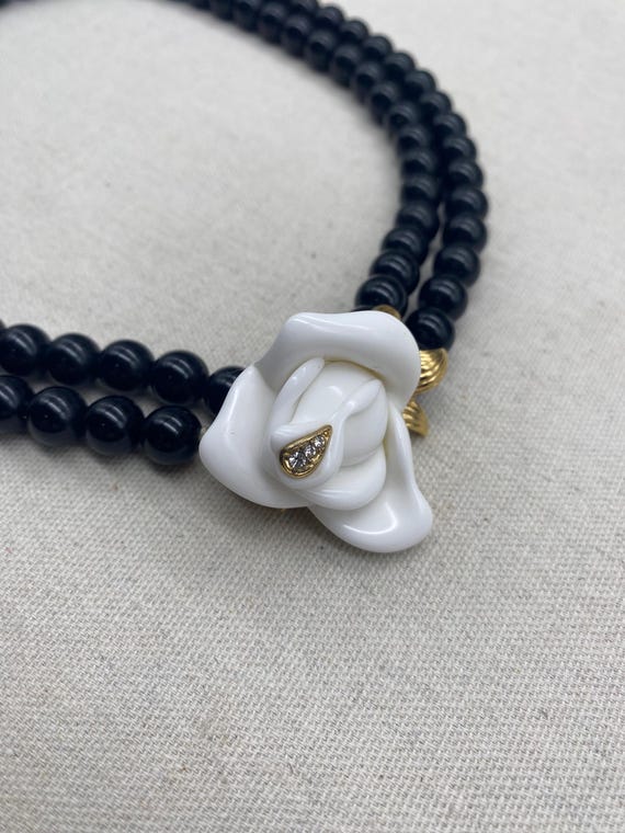 Avon Kenneth Jay Lane Necklace Double Strand Blac… - image 3