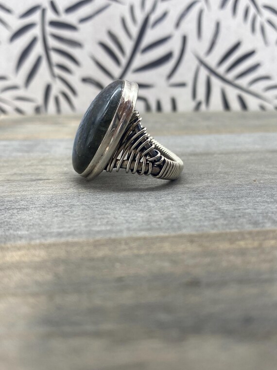 Sterling Silver Labradorite Statement Ring 925 YS… - image 3