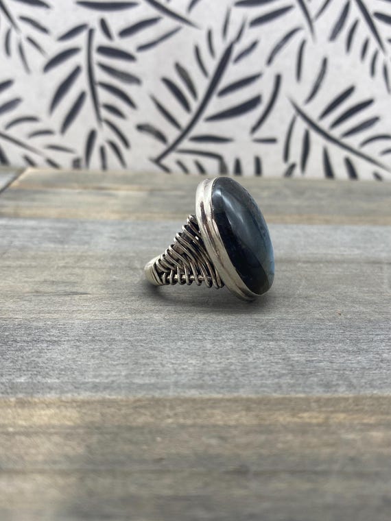 Sterling Silver Labradorite Statement Ring 925 YS… - image 2