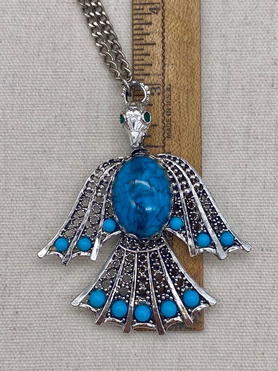 Large Statement Thunderbird Pendant Necklace Sout… - image 5