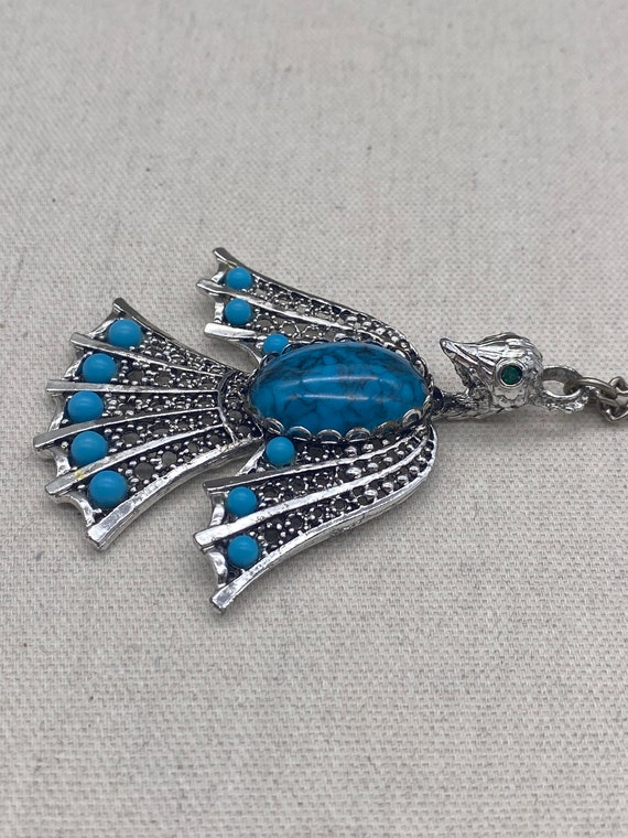 Large Statement Thunderbird Pendant Necklace Sout… - image 4