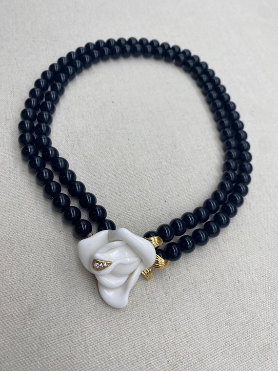Avon Kenneth Jay Lane Necklace Double Strand Blac… - image 2