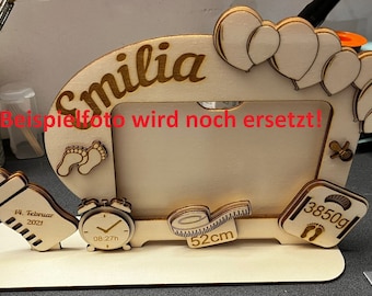 Baby Bilderrahmen mit Daten 10x15cm, Laservorlage, Lightburn, DXF, SVG, Xtool, Glowforge, K40, Co2