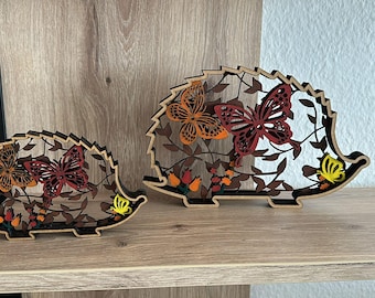 Multilayer hedgehog laser file DXF, SVG, Lightburn, Xtool, Glowforge, K40, Sculpfun, Creality, Laser
